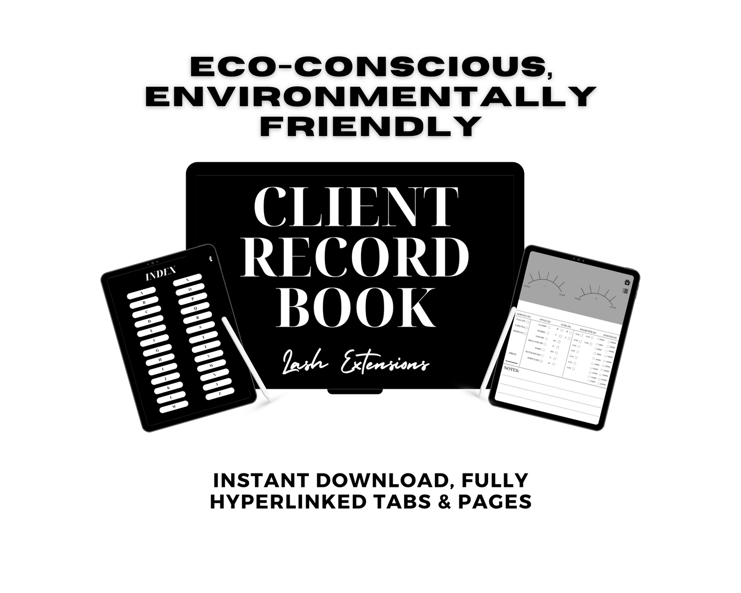 Client Information Record Book, 2,109 Paged Digital client record book with hyperlinked tabs