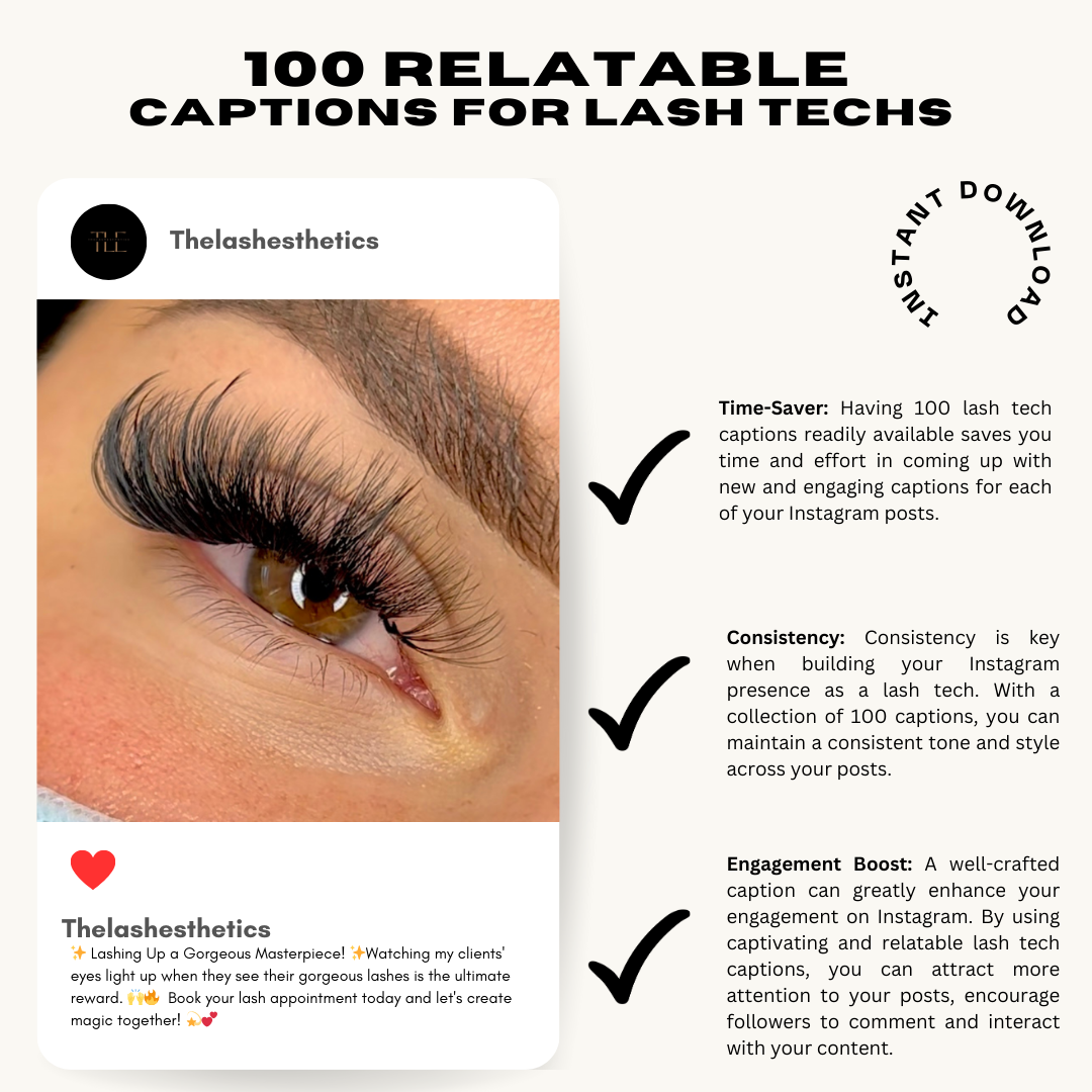 100 Captions to Elevate Brand Voice, Lash Tech Instagram Captions