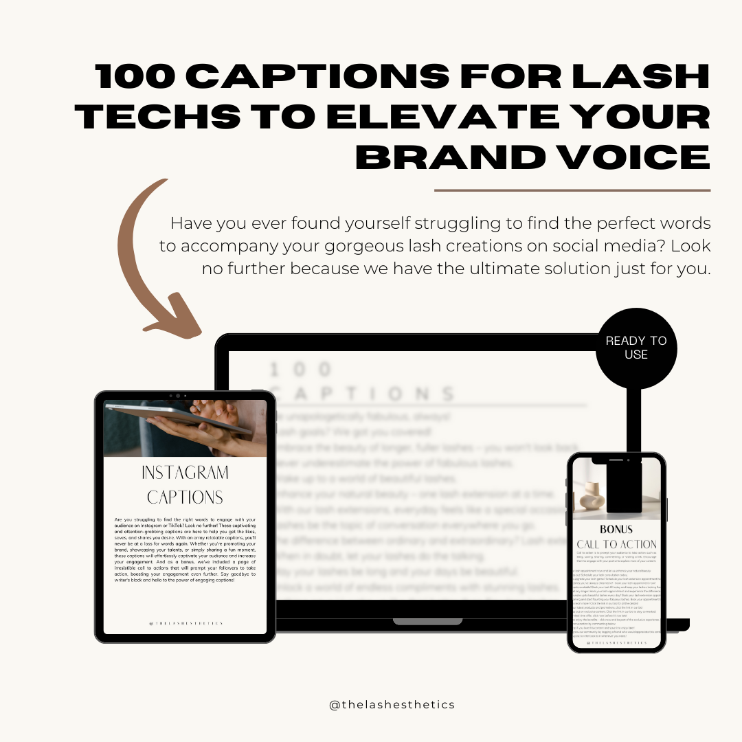 100 Captions to Elevate Brand Voice, Lash Tech Instagram Captions