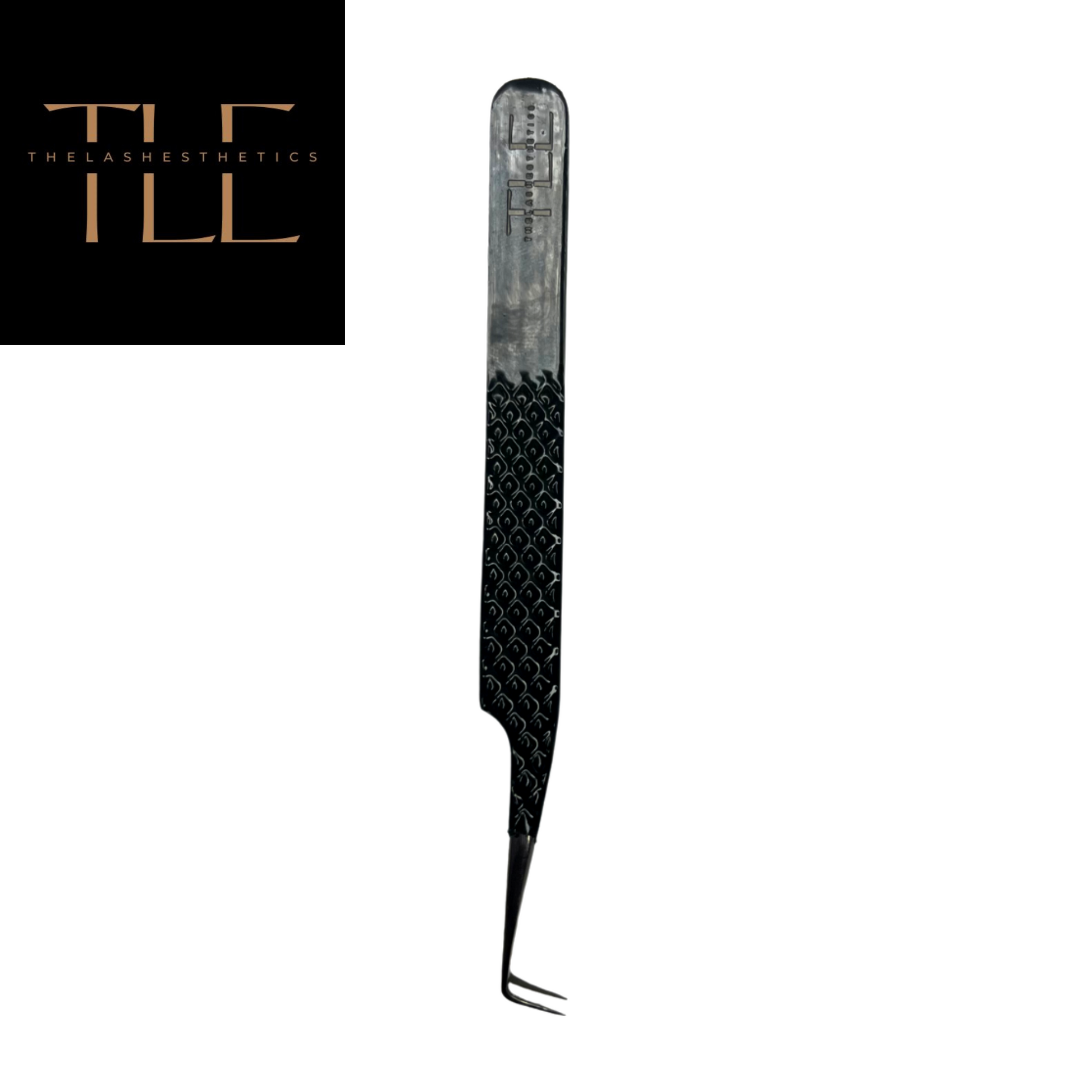 Fiberfluff volume tweezer tips showing 90 degree angle design