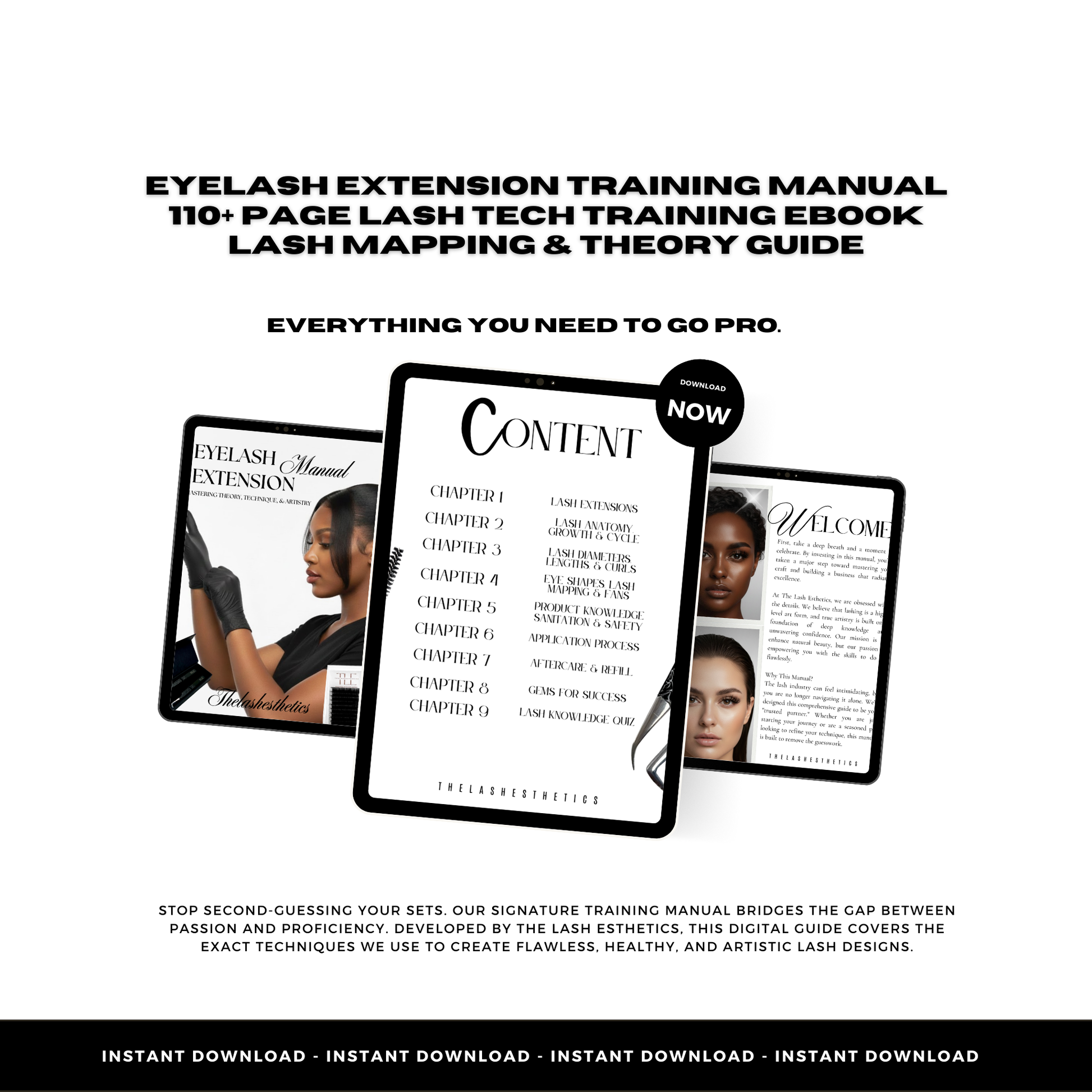 Eyelash training manual cover for professional lash extension education