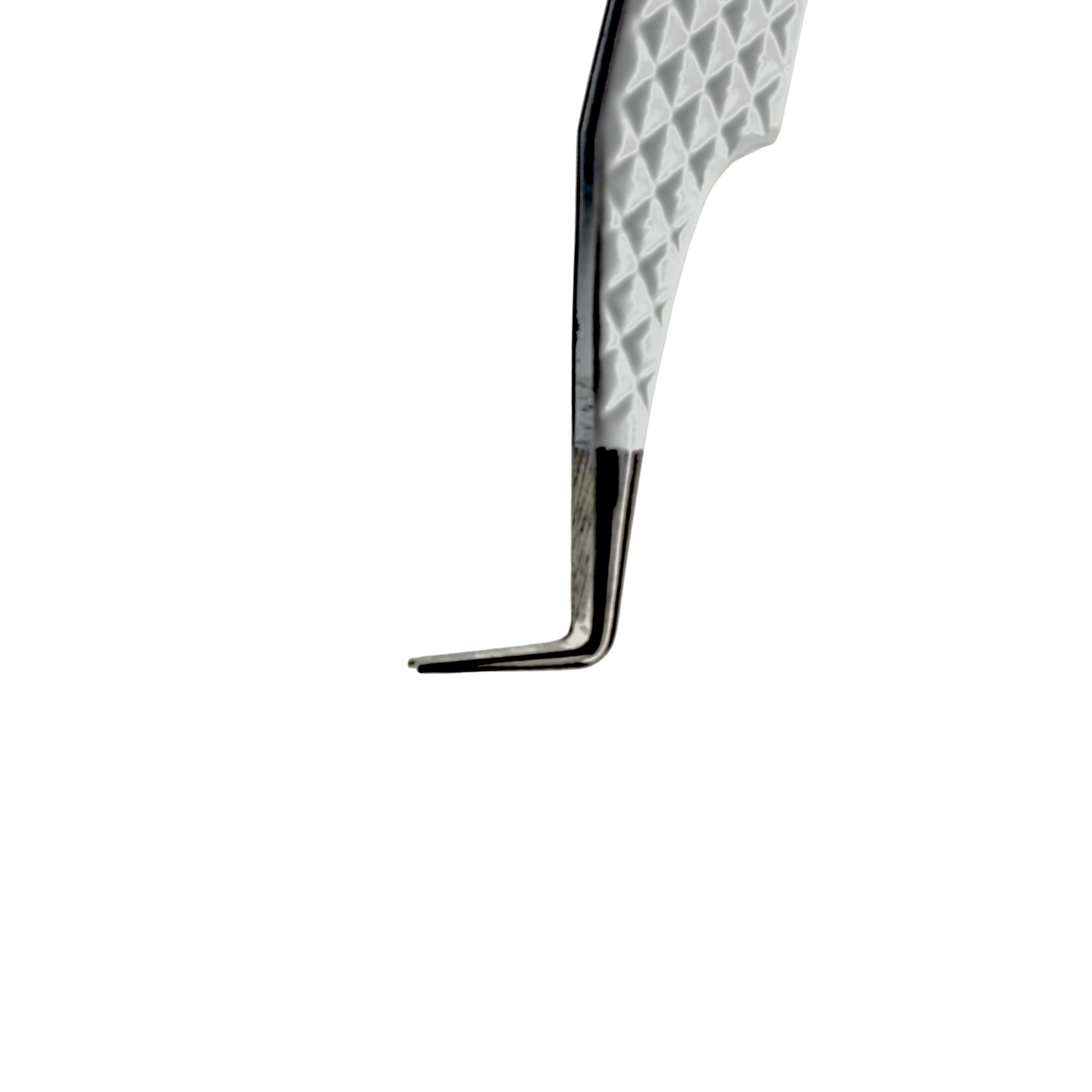 90 degree volume tweezers with long tip for eyelash extensions and volume fan creation