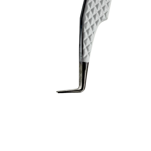 90 degree volume tweezers with long tip for eyelash extensions and volume fan creation