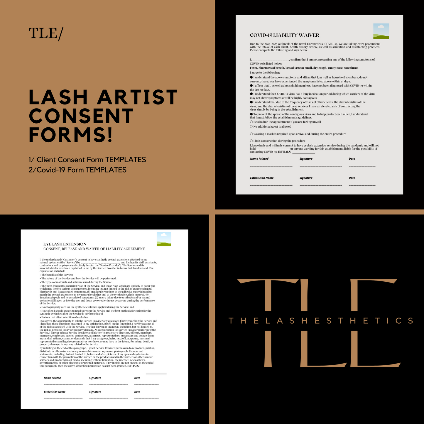 Essential LASH CONSENT FORMS , Quick, Editable,& Easy Templates