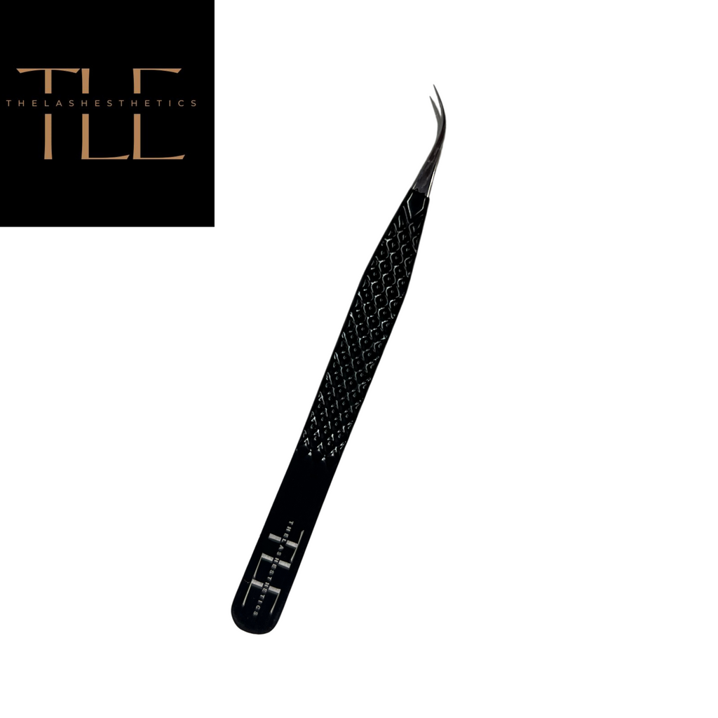 Curved isolation tweezers for separating individual lashes during eyelash extensions